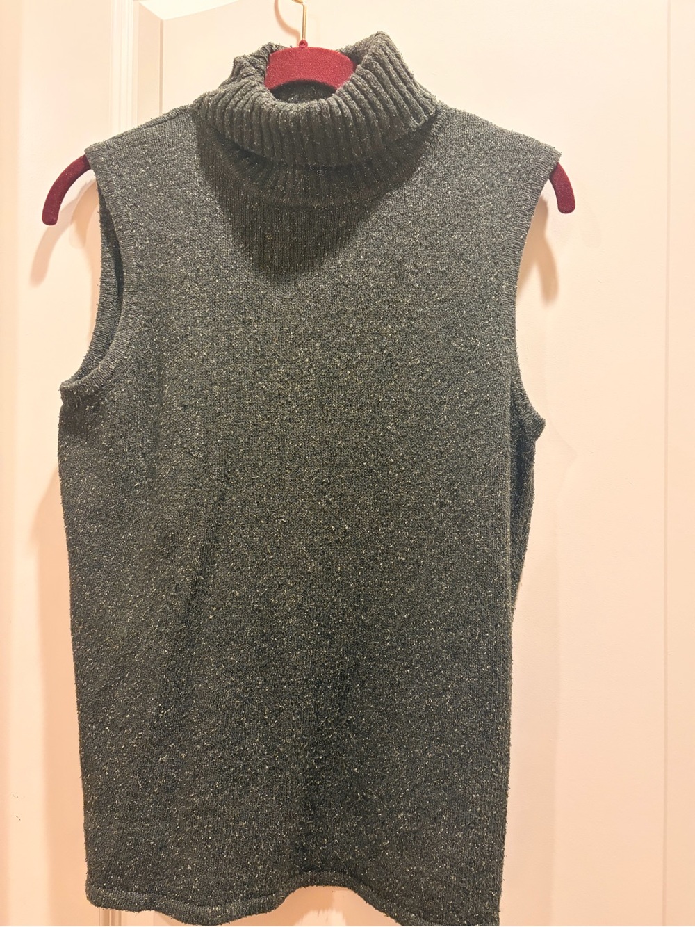 Diane Von Furstenberg Sleeveless Turtleneck Top in Dark Green
